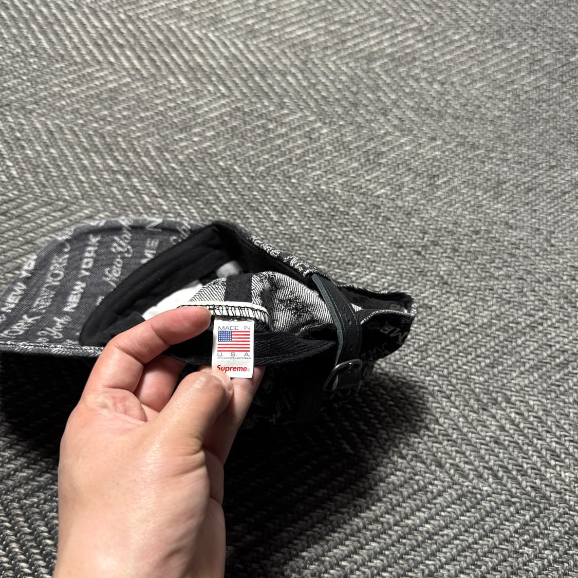 22ss 슈프림 멀티 타입 자카드 흑청 데님 볼캡 상품이미지4