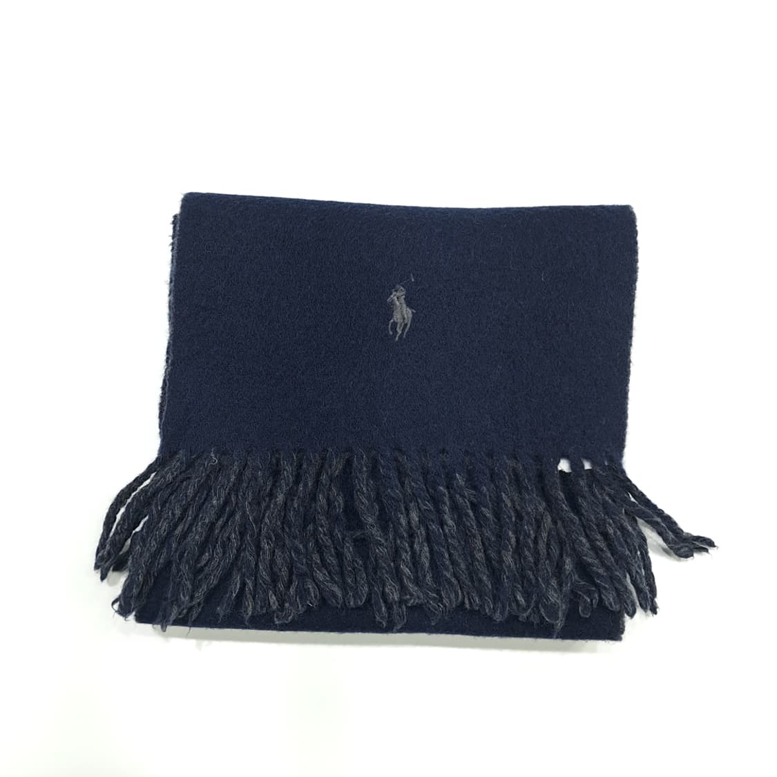 MX176 폴로 랄프로렌 네이비 그레이 울 양면 목도리 머플러 상품이미지7