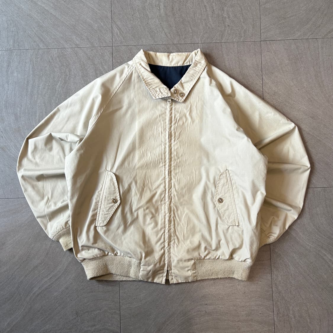 빈티지 네이비, 베이지 양면 코튼 자켓  상품이미지1