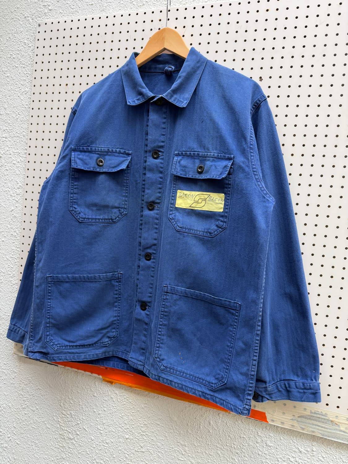 WASHED BLUE 4 POCKET HBT 헤링본트윌 프렌치워크자켓 상품이미지3