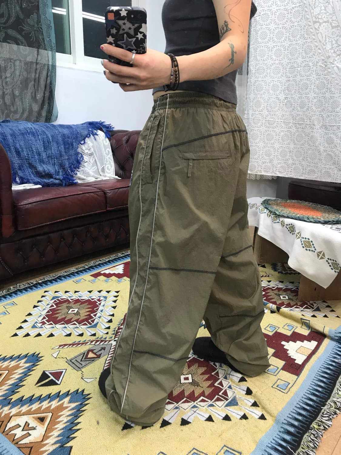 스컬프터 체크 빅로고 우븐팬츠  상품이미지2