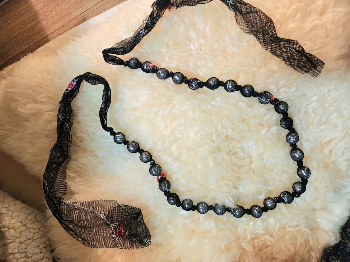 진주망사 리본매듭 목걸이 상품이미지2