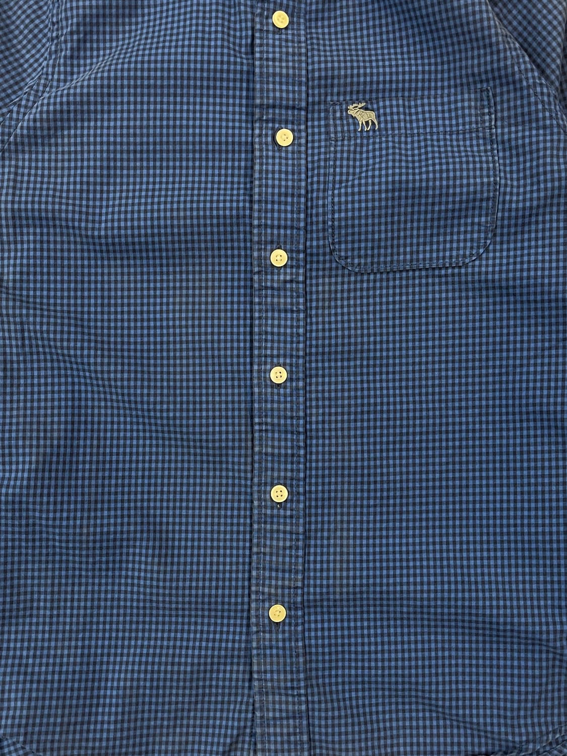 아베크롬비 깅엄 체크 셔츠 블루 M #csz1846 상품이미지5