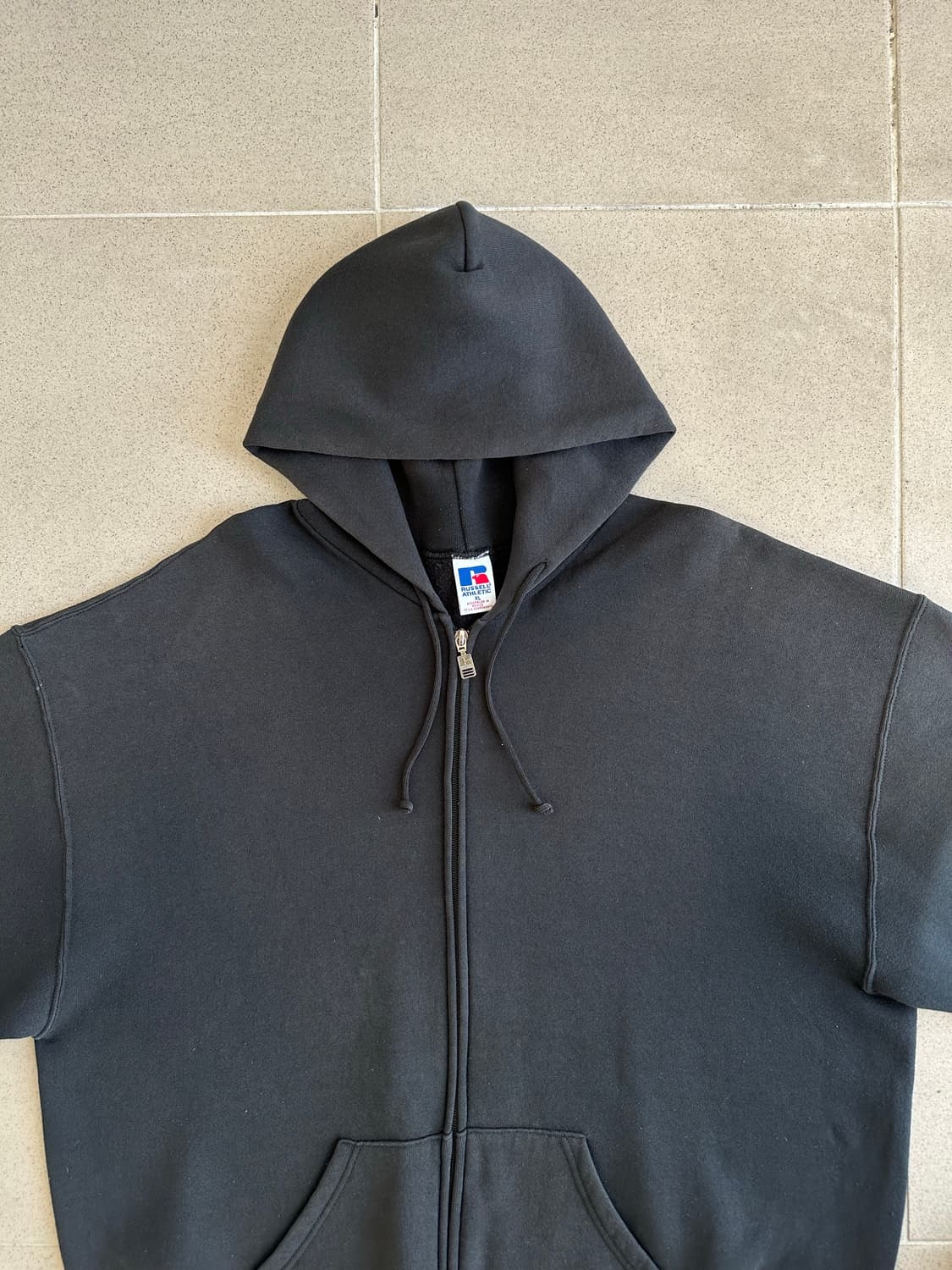 90s 빈티지 러셀 후드집업 블랙 XL 상품이미지4