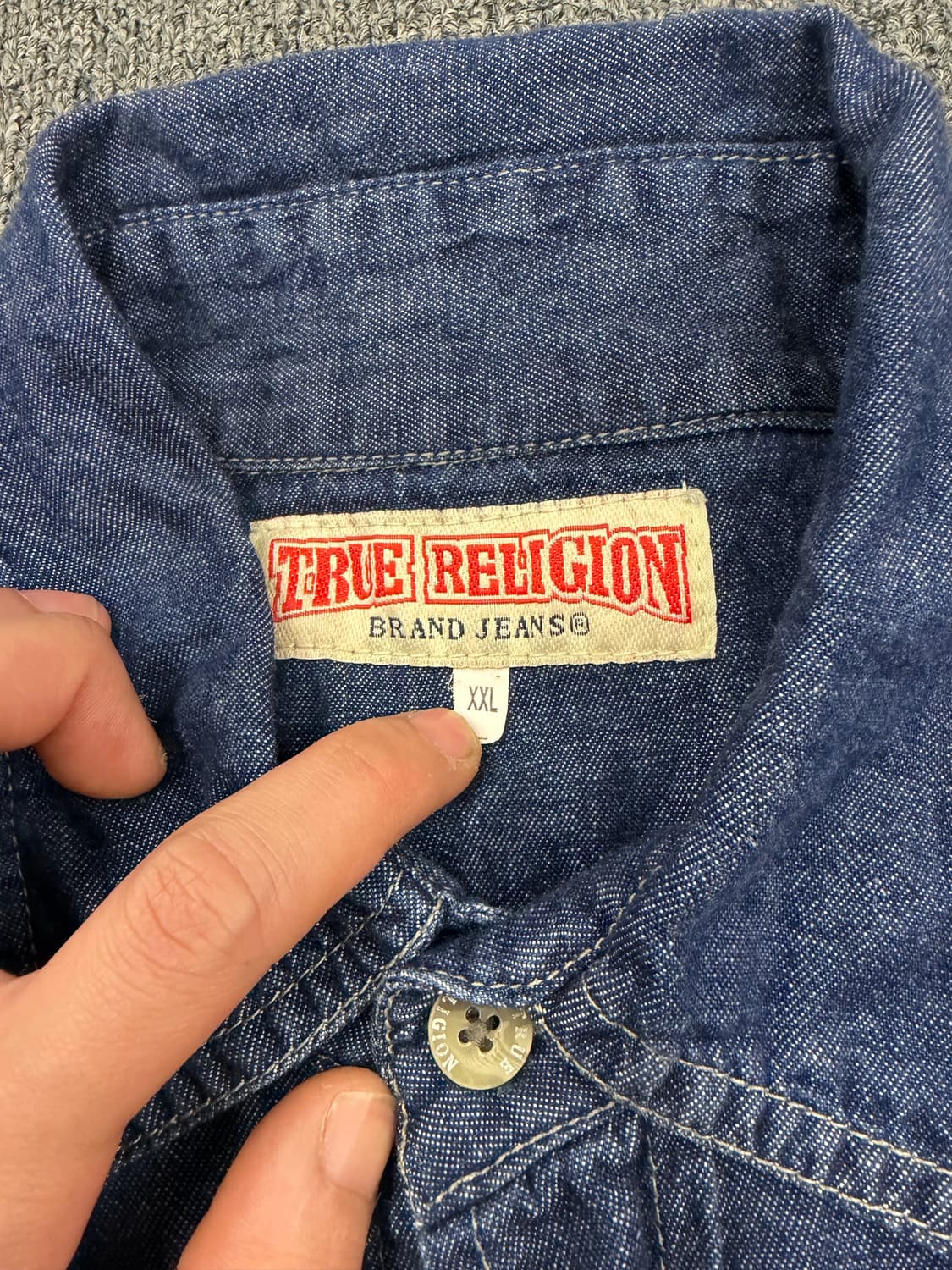 2XL) 트루릴리젼 빈티지 웨스턴 포인트 포켓 데님 반팔셔츠 상품이미지6