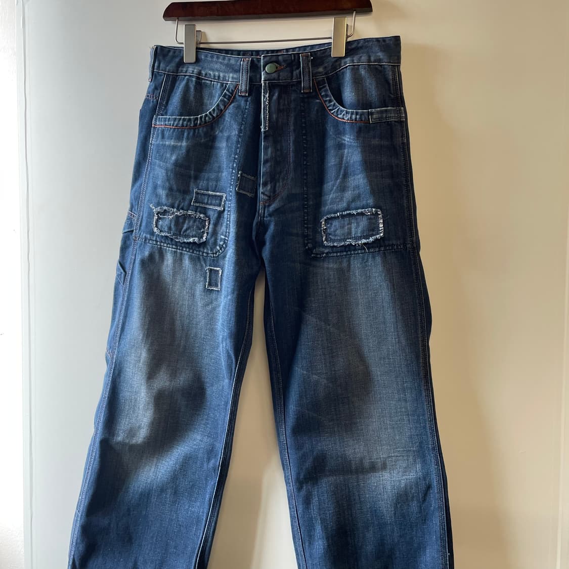 디젤 패치워크 데님 롤업팬츠 상품이미지3