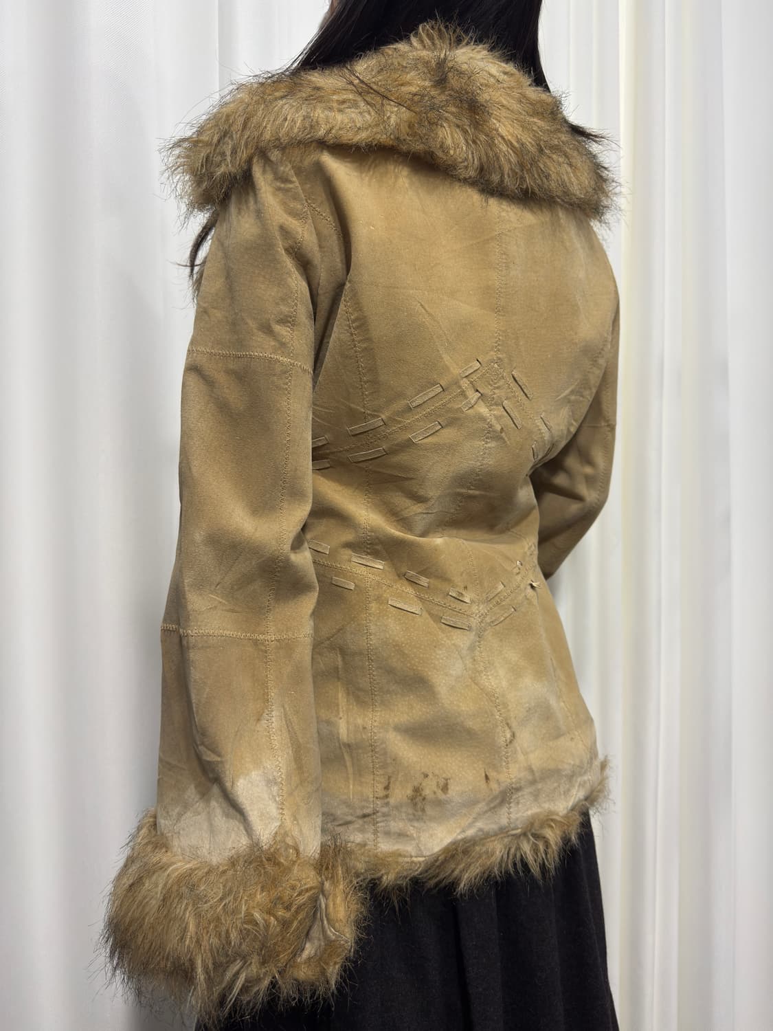 morgan suede& faux fur jacket 상품이미지6