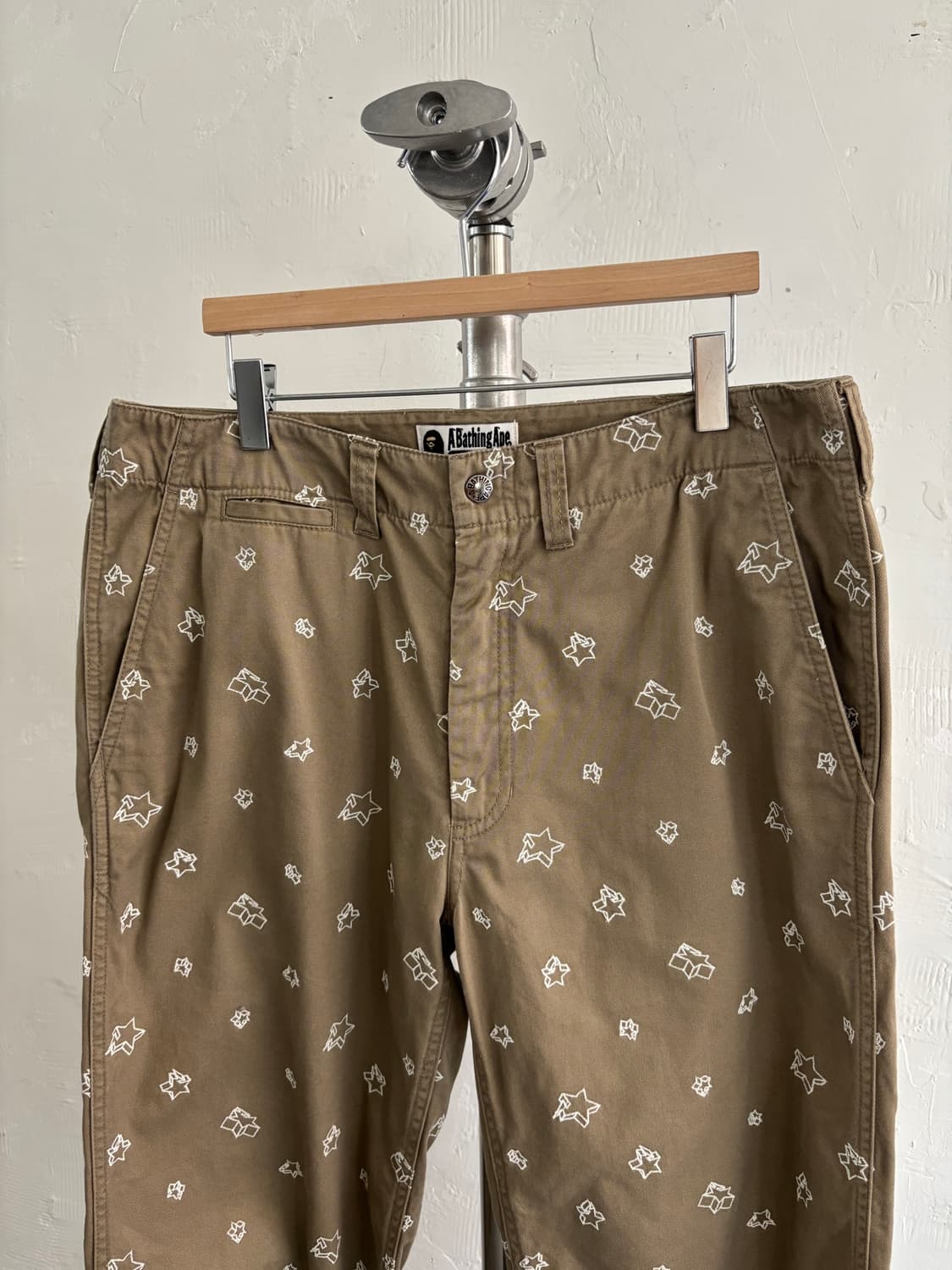 Bape 베이프 베이지 스타 자수 치노 팬츠 상품이미지3