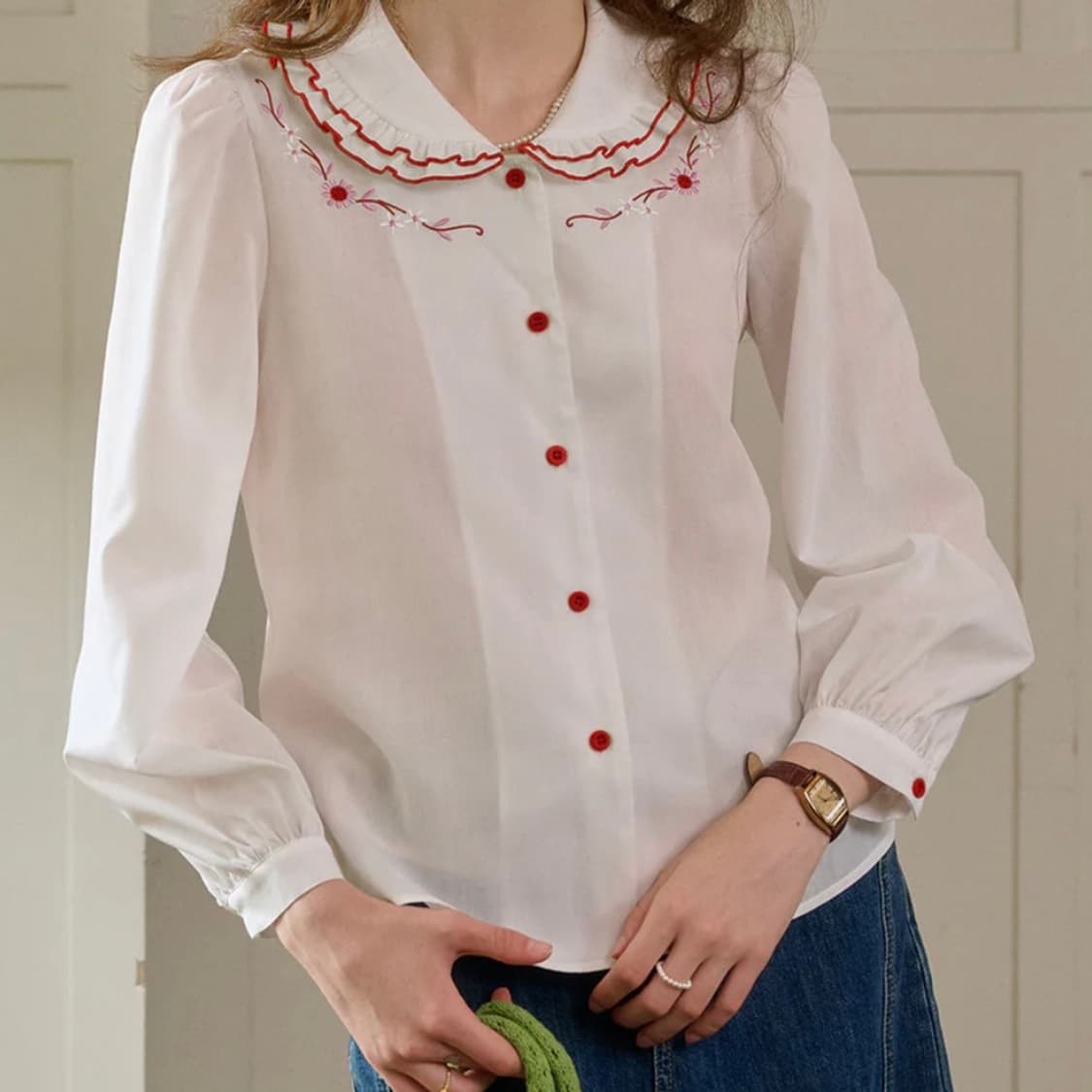 심플레트로 블라우스 L 사이즈 새상품 상품이미지3