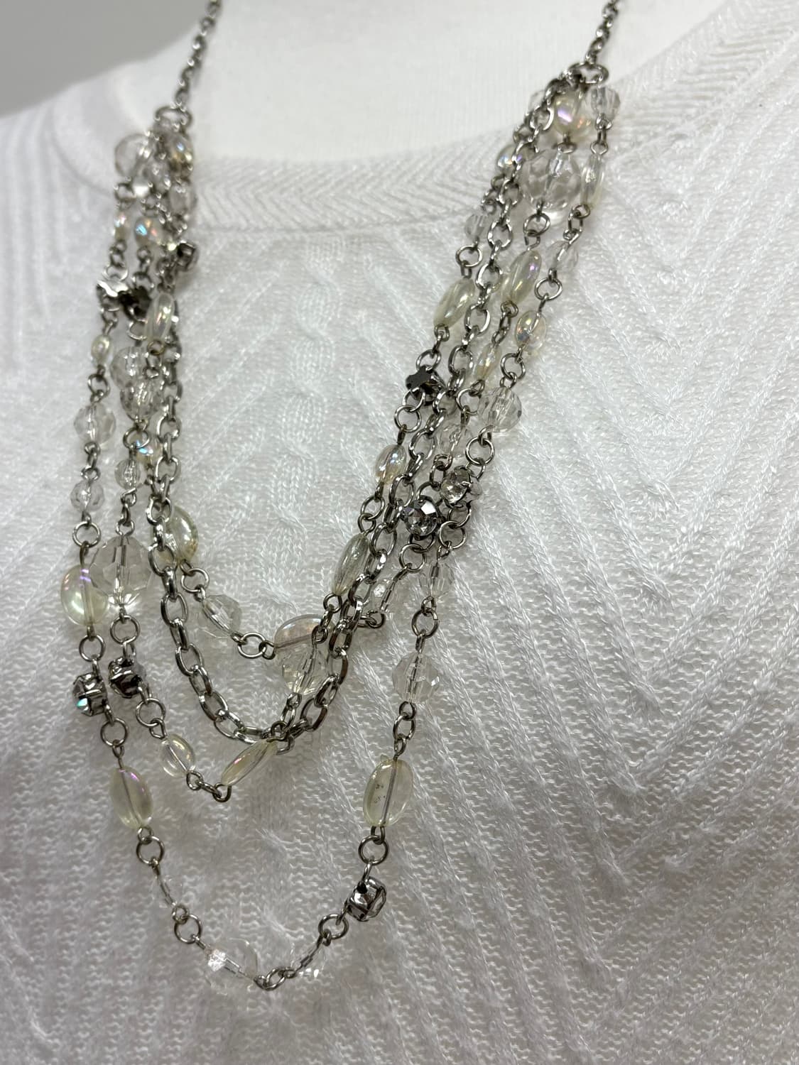 빈티지 실버 레이어드 목걸이 상품이미지2
