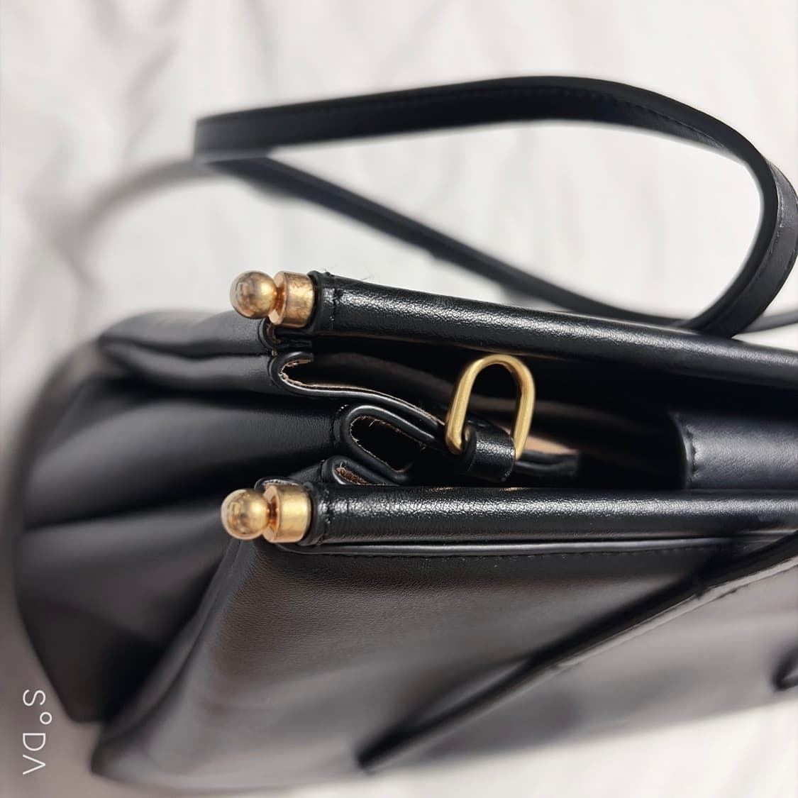 루에브르 블랙 레더 숄더백 상품이미지8