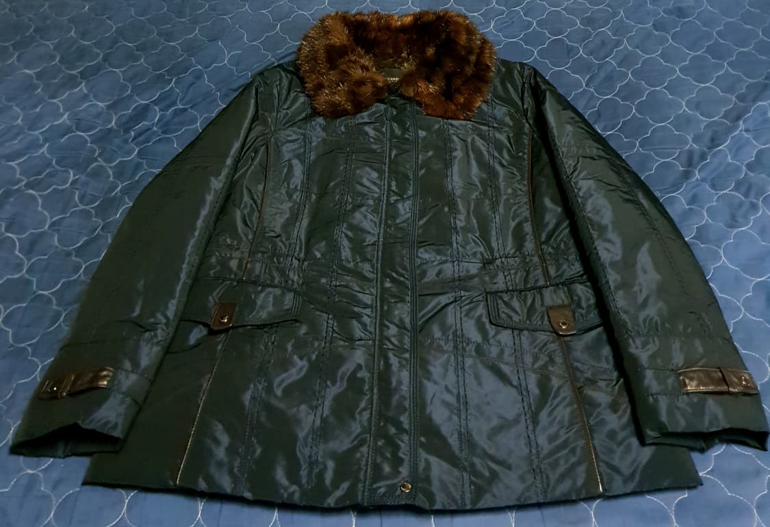 (한정판) 크로커다일 레이디스 밍크카라 안감토끼털 점퍼 네이비 (105) 상품이미지1