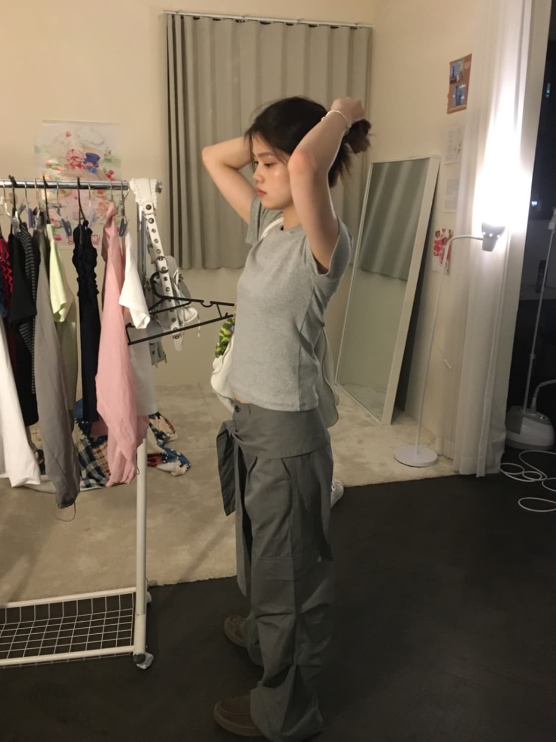 보우아카이브 스트랩 카고 팬츠_카키 M 상품이미지1