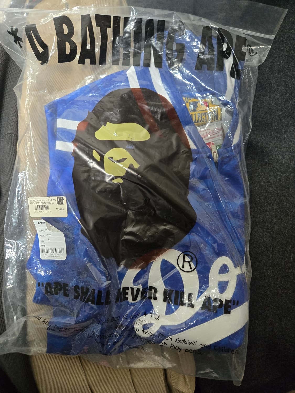 BAPE x Mitchell & Ness Dodgers Jacket XL 상품이미지2