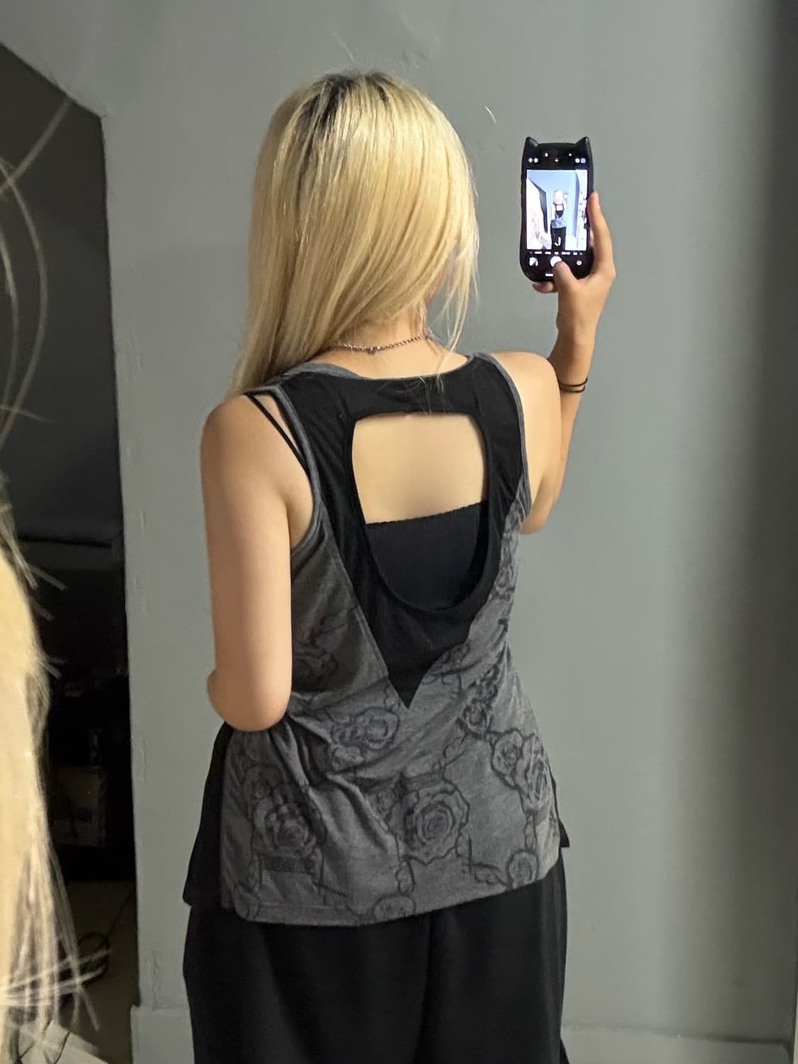 back cutting flower pattern sleeveless 상품이미지4