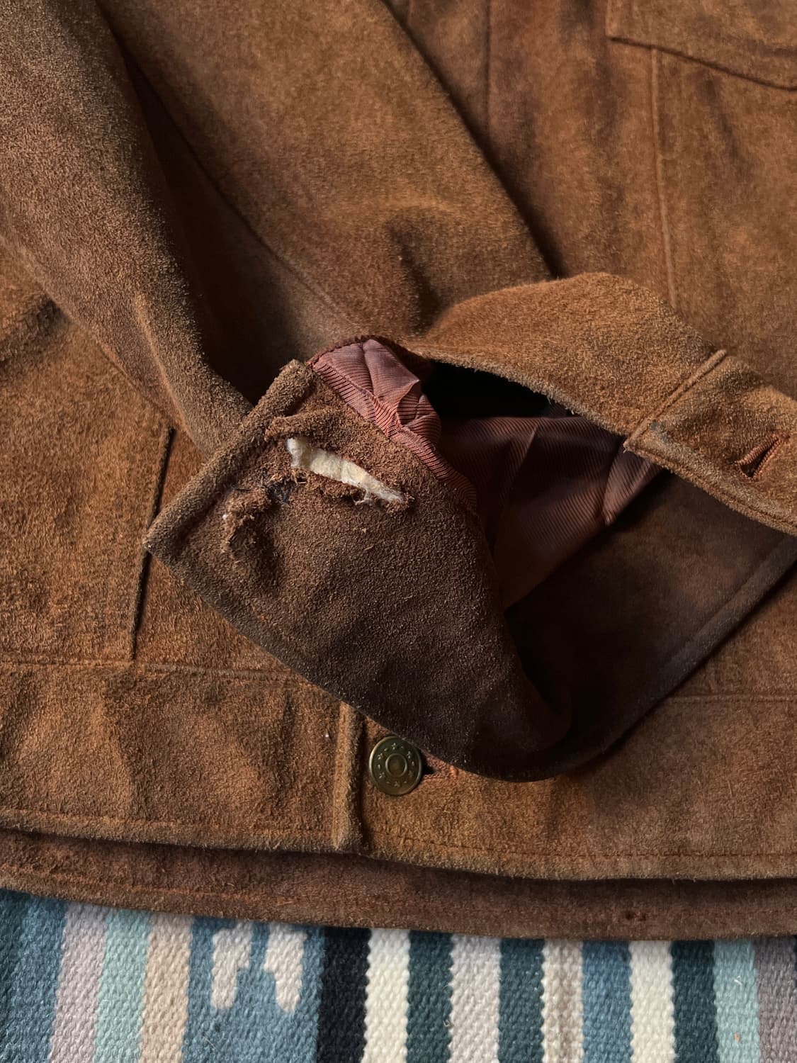 [XL]90's USA 빈티지 리얼 스웨이드 트러커 자켓 상품이미지7