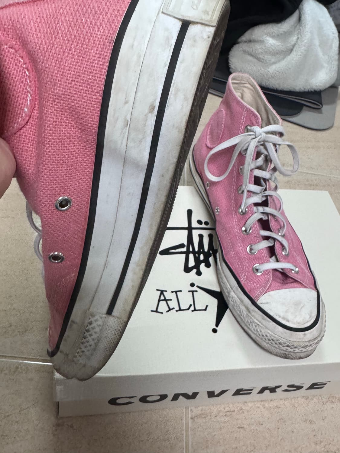 컨버스 x 스투시 척 70 하이 플루메리아(핑크) 270사이즈 상품이미지6