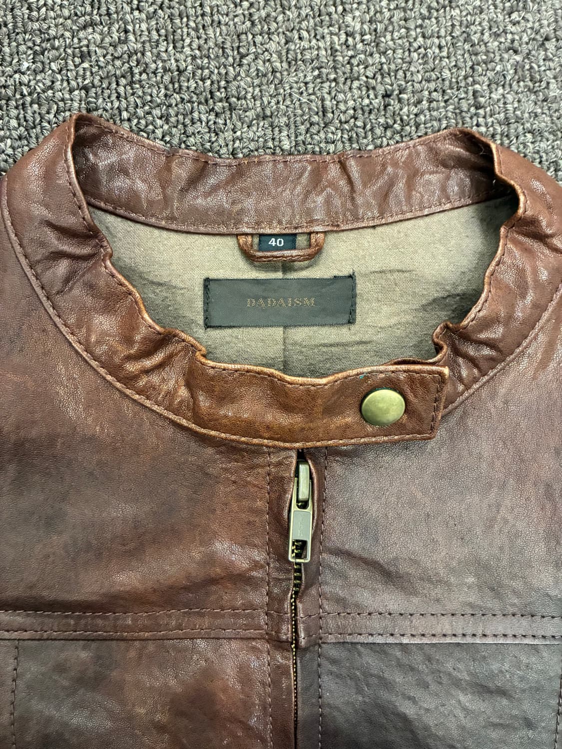 40)Japanese vintage 여성 갈색 가죽 자켓 상품이미지6