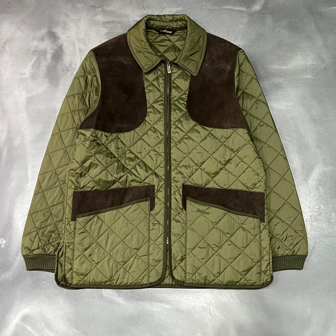  바버 배색 퀼티드 자켓 y15403 상품이미지1