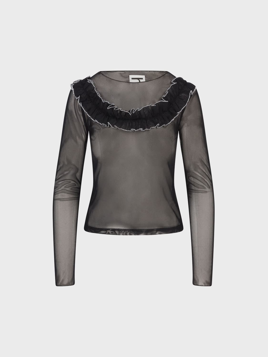 홈오브하이 메쉬 러플 블라우스 xs (한지인 님 착용) 상품이미지1