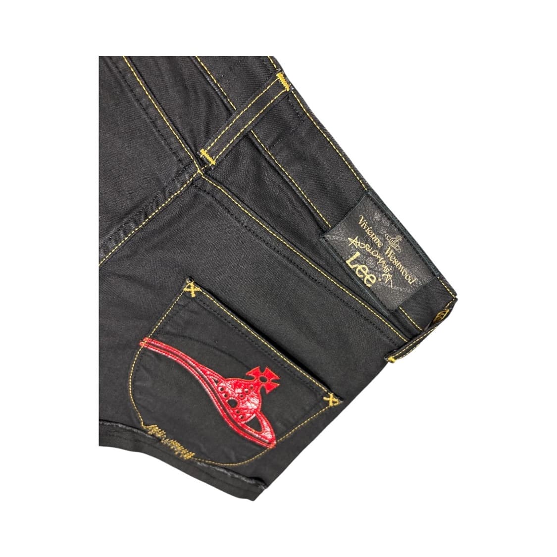 비비안웨스트우드 앵글로매니아 × Lee 오브 자수 블랙 데님 숏팬츠 상품이미지6