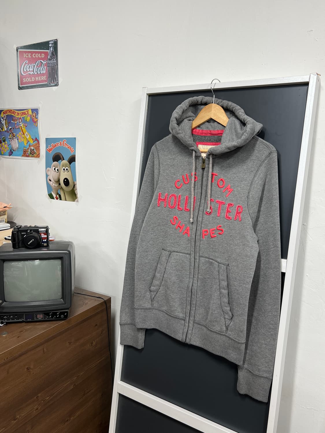 Hollister Y2K 스펠아웃 그레이 후드집업 상품이미지1