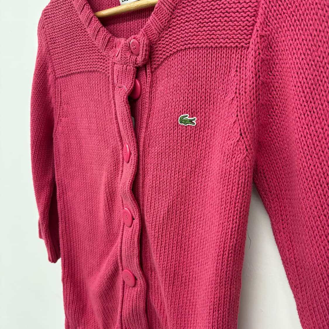 라코스테 핑크 니트 가디건 여성 S 상품이미지3