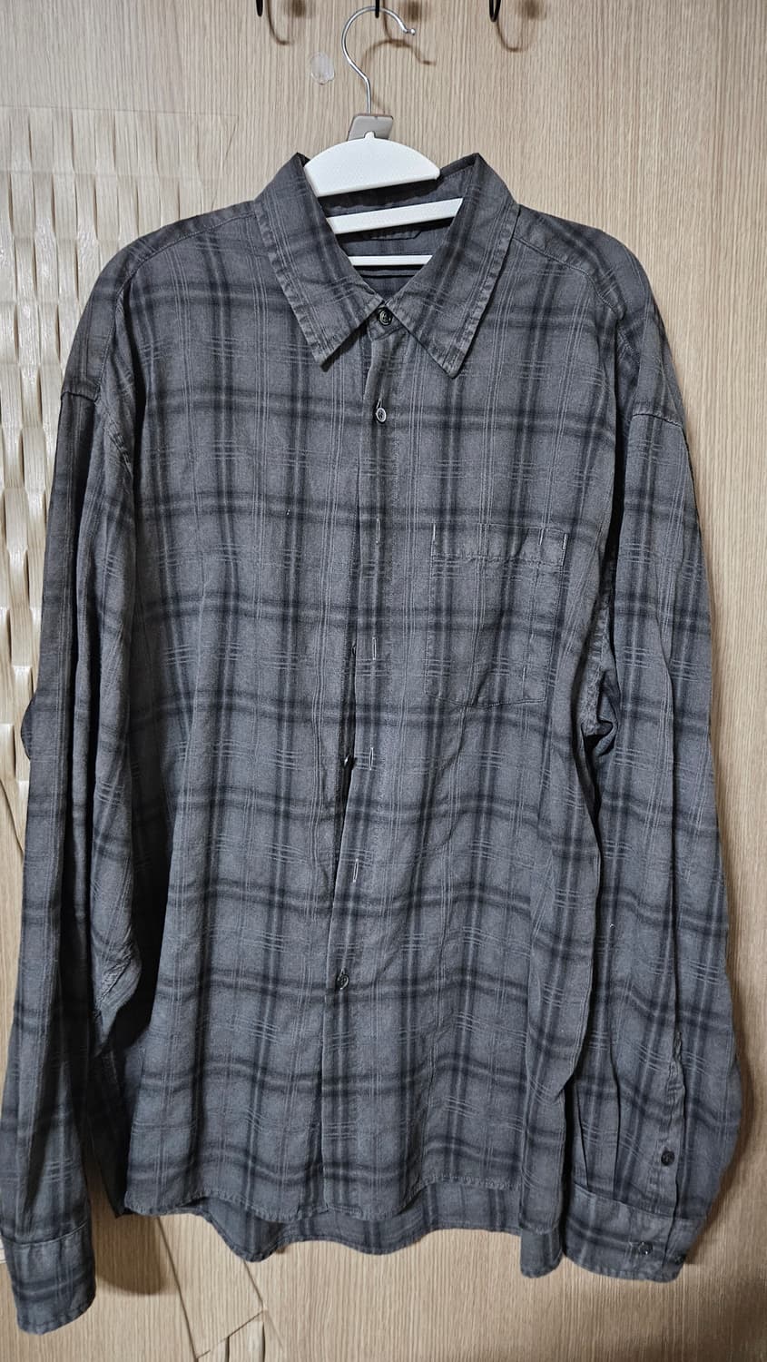 M] 브랜디드 올데이 체크셔츠 다이드차콜 상품이미지1