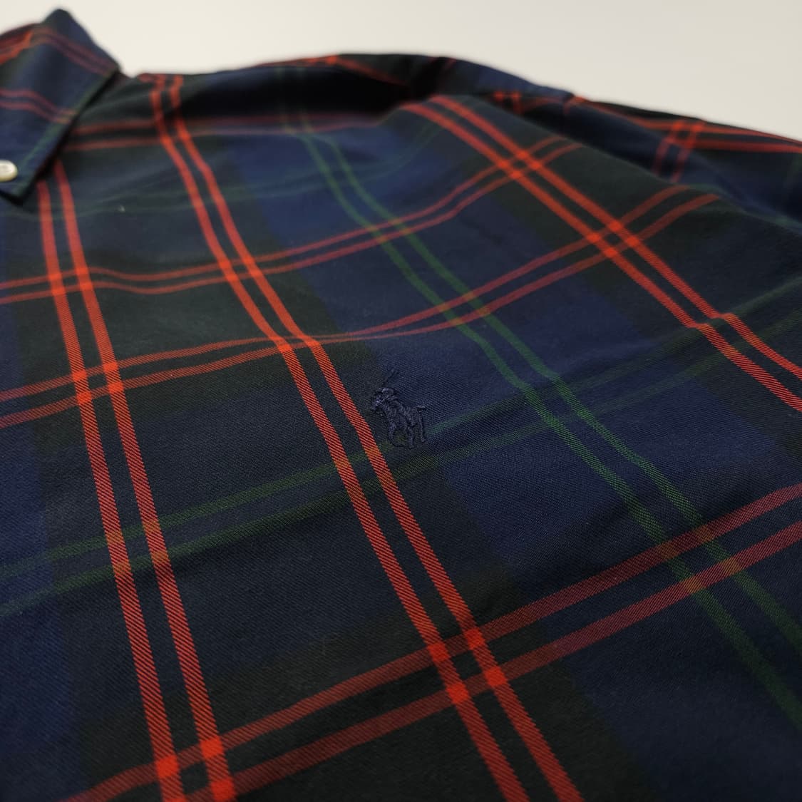 폴로 랄프로렌 포니 로고 블레이크 체크 셔츠 (XL) 상품이미지3