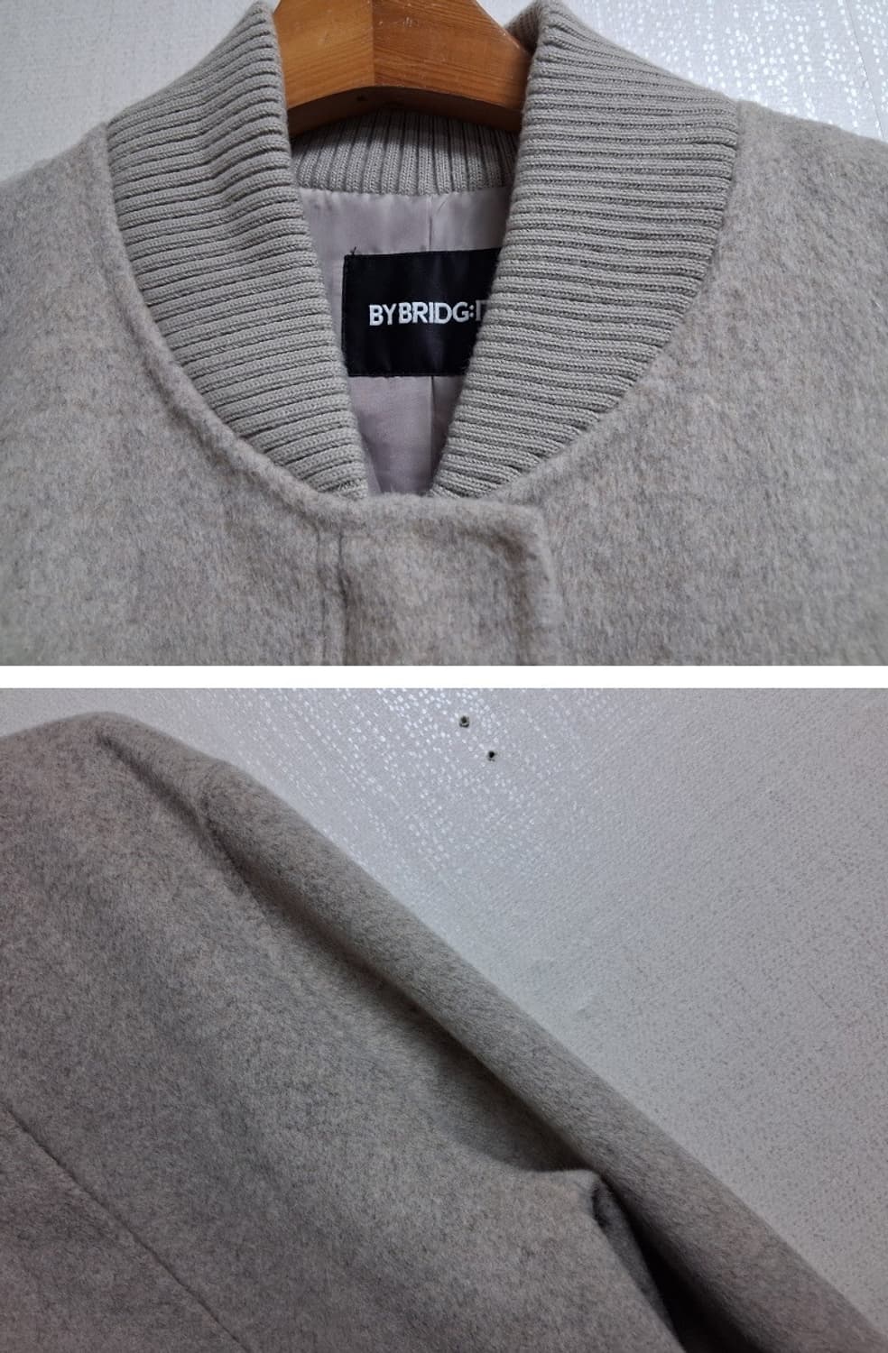 BY BRIDG IT 퀄리티좋은 연베이지 핸드메이드 울코트 라운드 556 상품이미지4