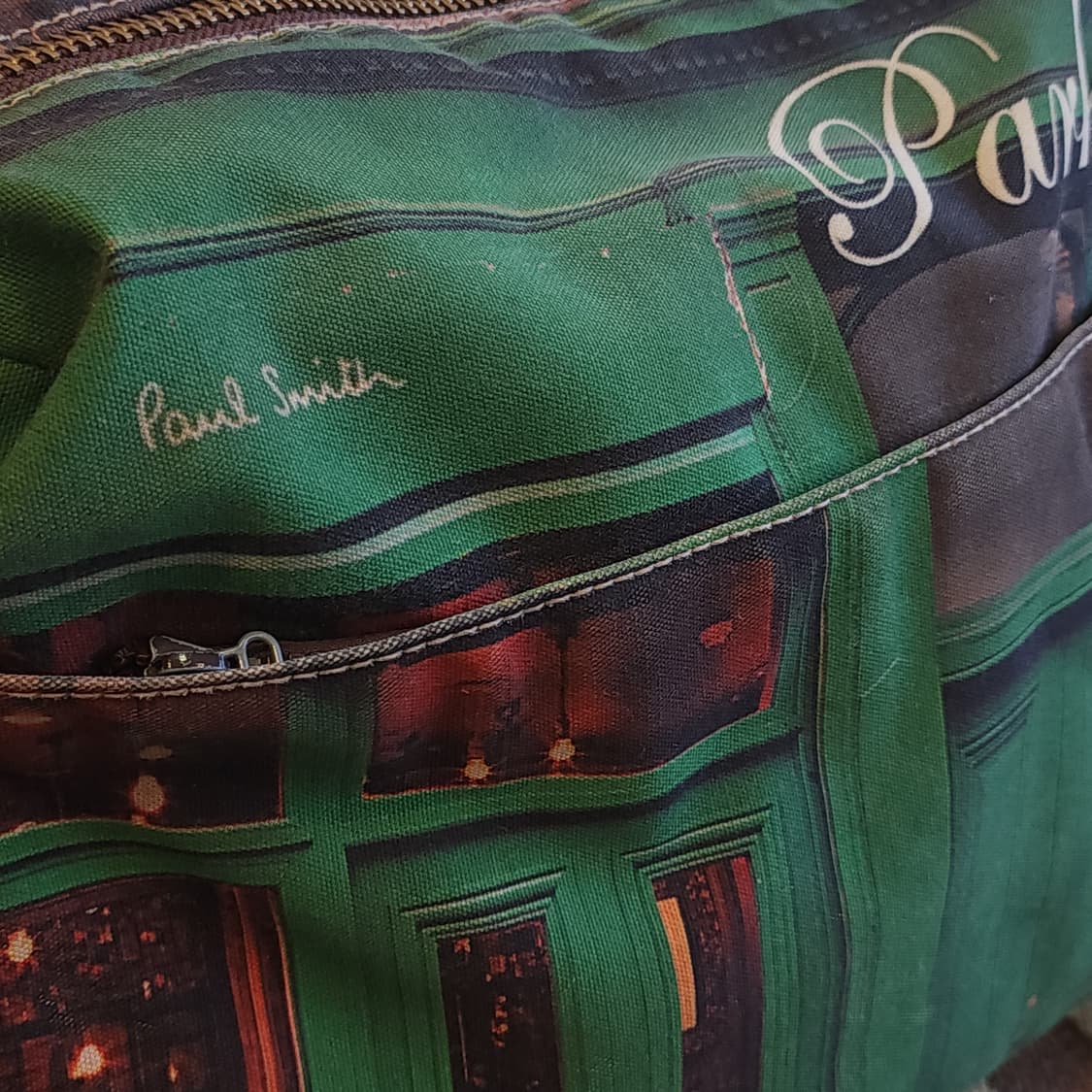 90s 폴스미스 메신져백 캔버스 레더 카페 프린팅 상품이미지6