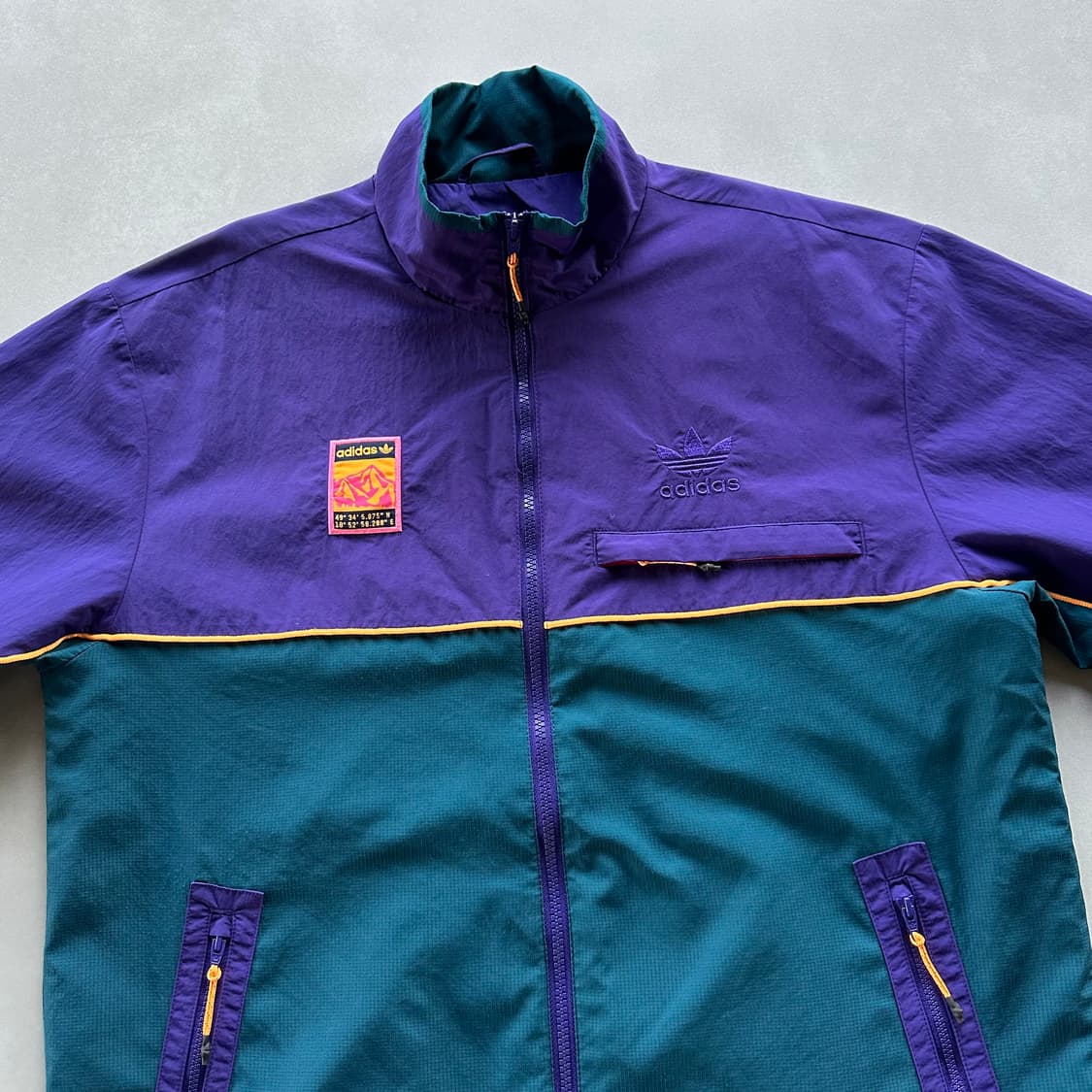 [XL]아디다스 퍼플 그린 트랙탑 바람막이 상품이미지3