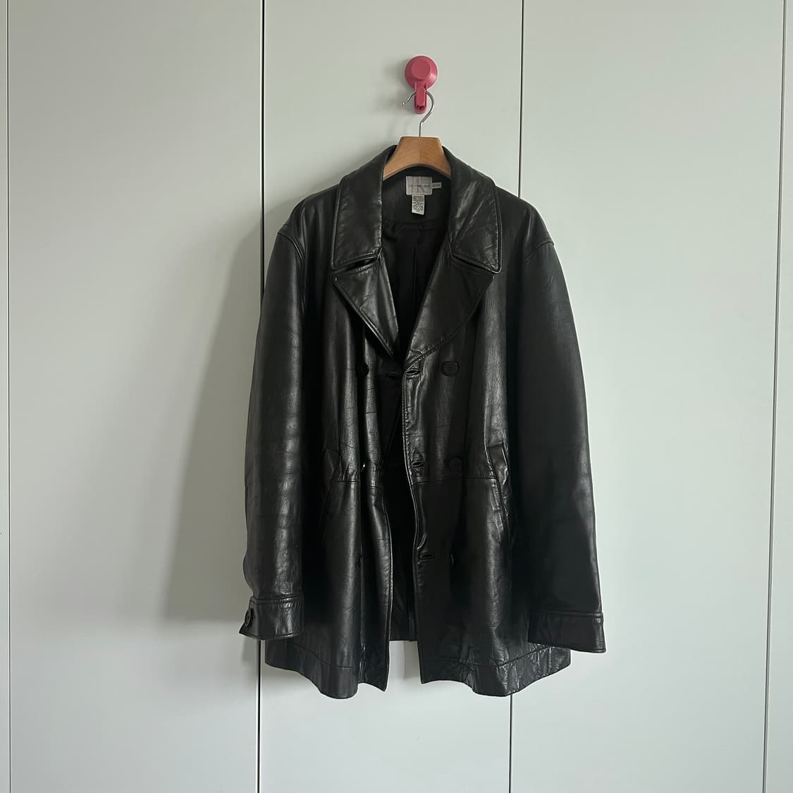 캘빈클라인 90’s 헤비 레더 트렌치코트 상품이미지1