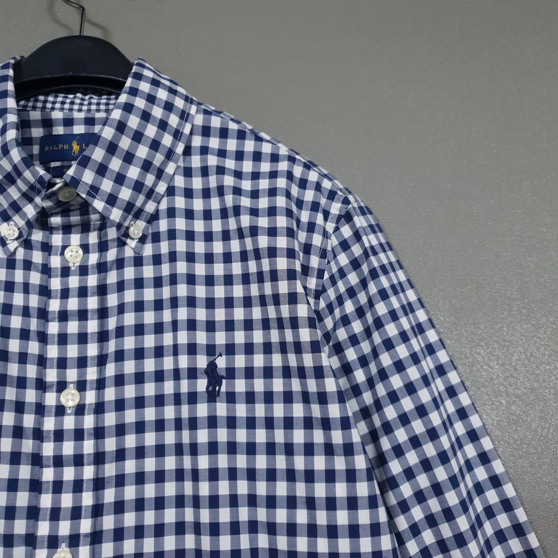 여성) 폴로 랄프로렌 포니 버튼다운 깅엄 옥스포드 체크 셔츠 남방 슬림핏 상품이미지5