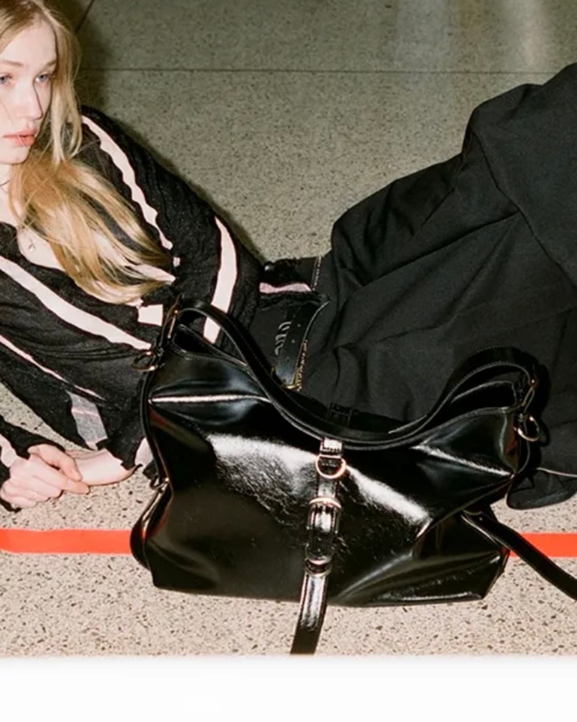 Didi Belted Big Bag (2-way) Black 상품이미지1