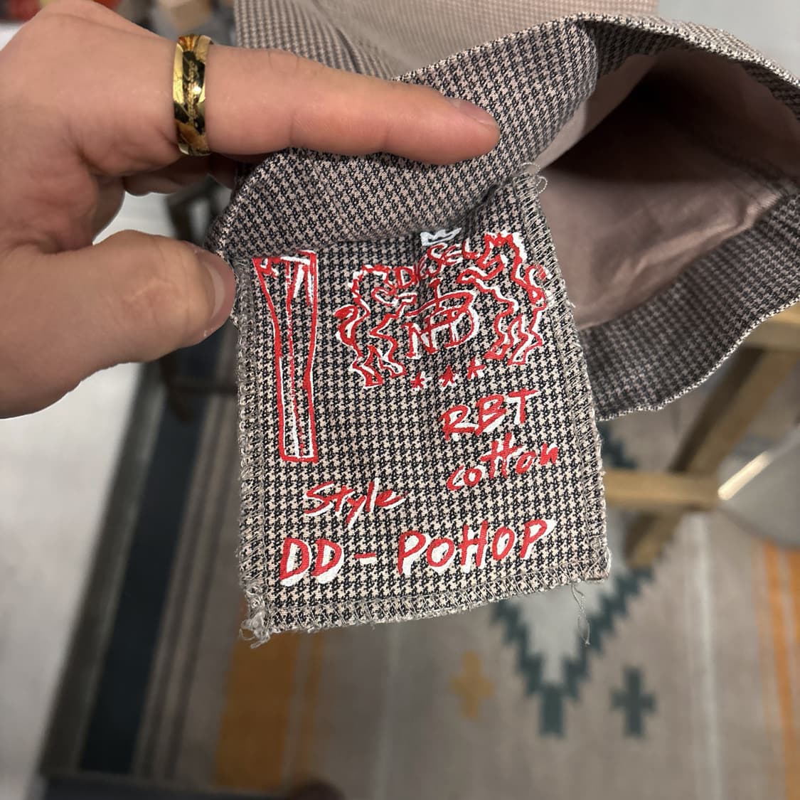 00s 디젤 마이크로 하운즈투스 체크 투턱 치노슬랙스 N629 상품이미지6