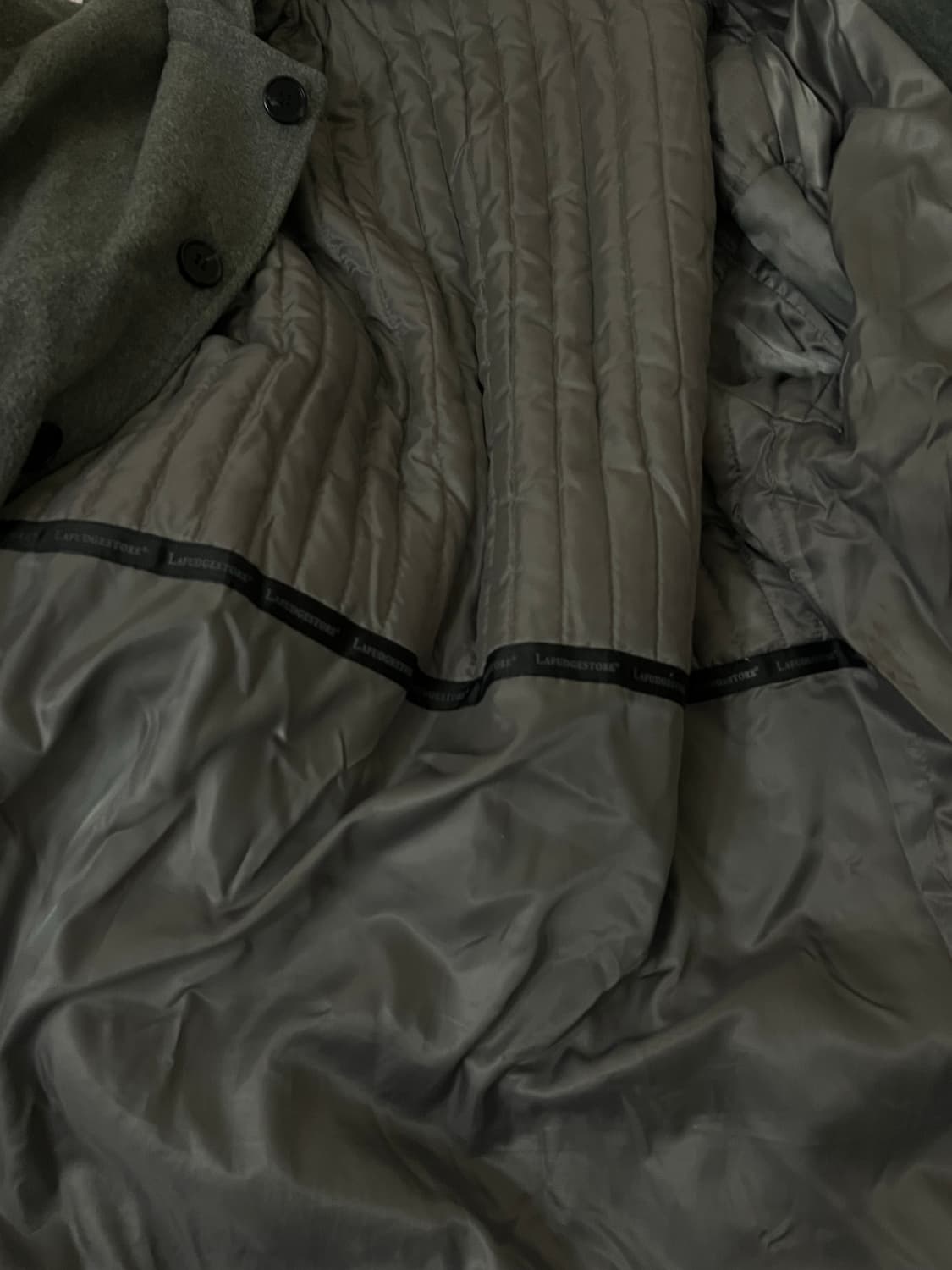 라퍼지스토어 회색 후드 롱 코트 상품이미지5