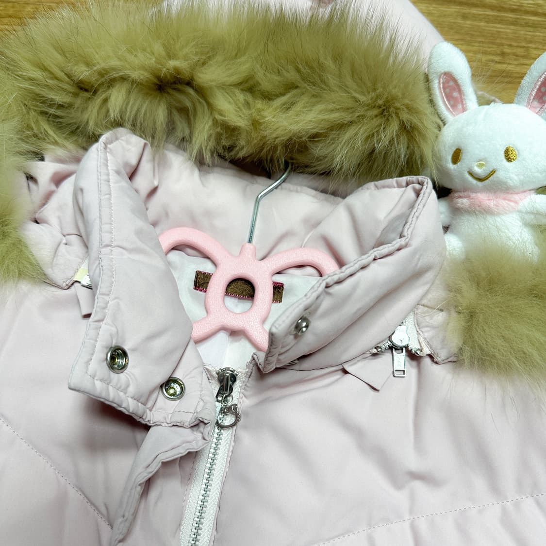 빈티지 딸기우유 핑크 퍼 패딩 코트 히메갸루 로걀 라떼 리즈리사깔 모리걸 상품이미지2