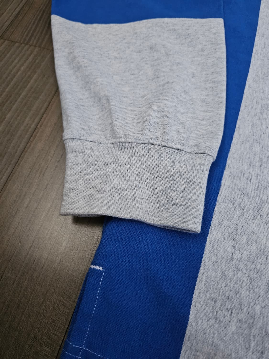정품/2xl) 아디다스 블루 그레이 럭비티 카라티 스트라이프 상품이미지6