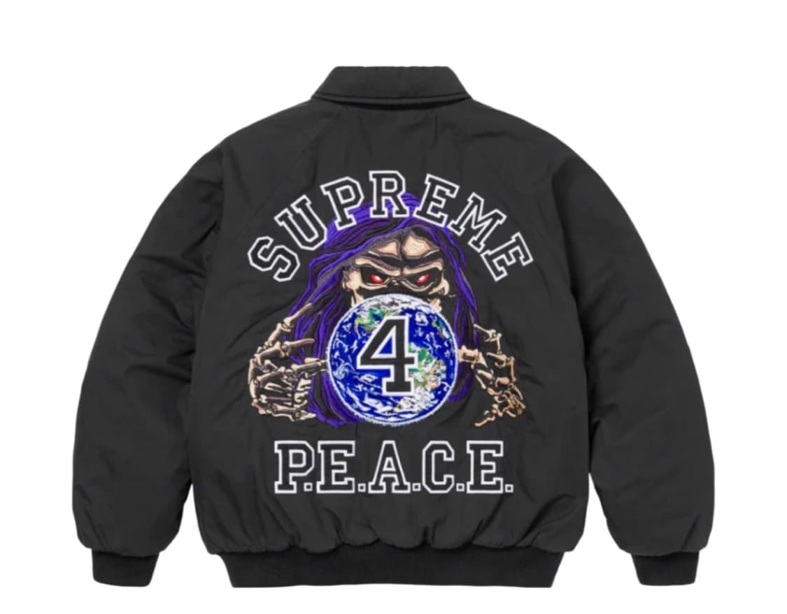 슈프림 피스 자수 워크 자켓 블랙 M 상품이미지1