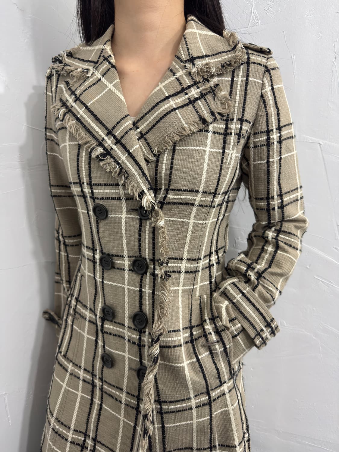 grace class check button jacket 상품이미지5