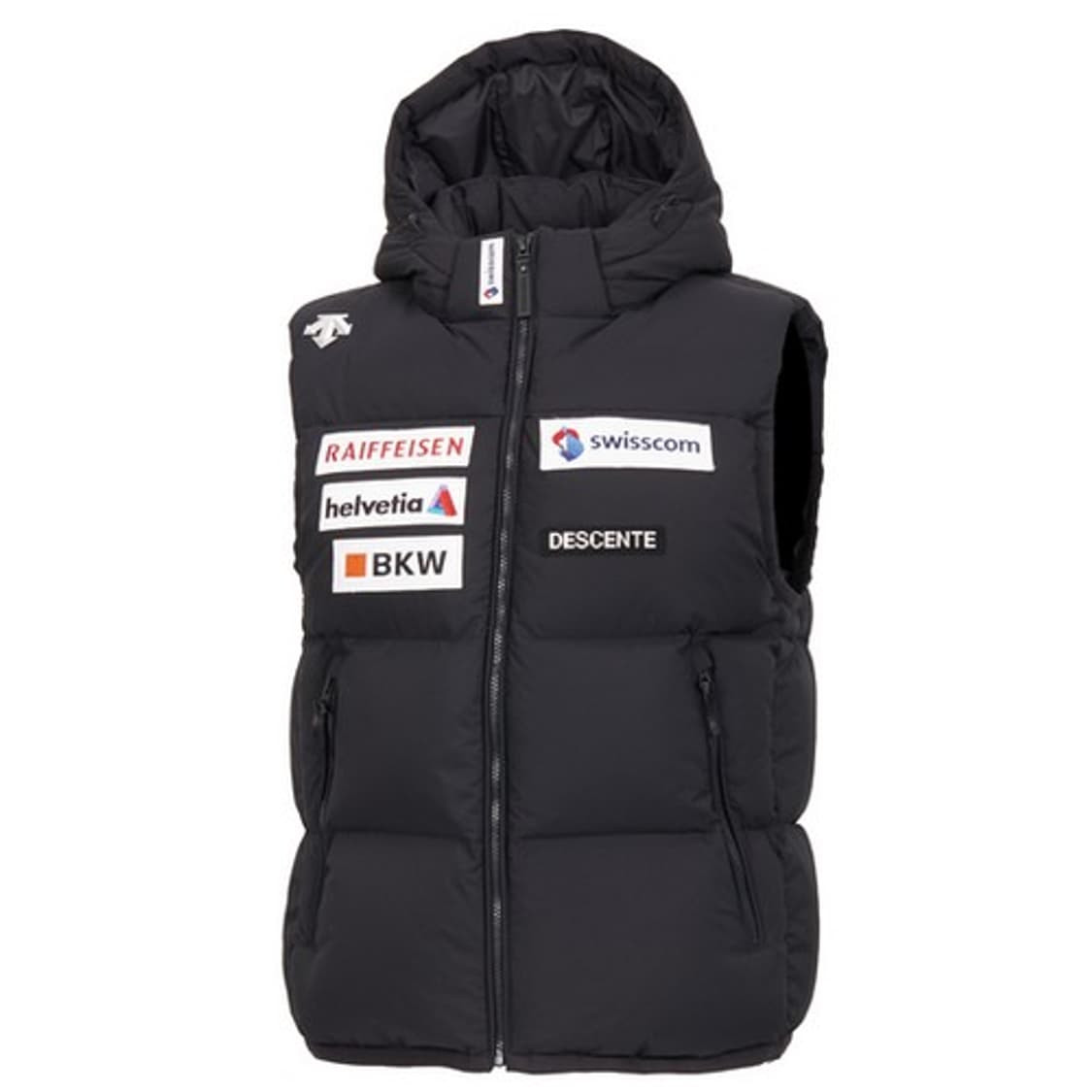 데상트 스위스 레플리카 후드 다운 패딩 베스트 상품이미지1