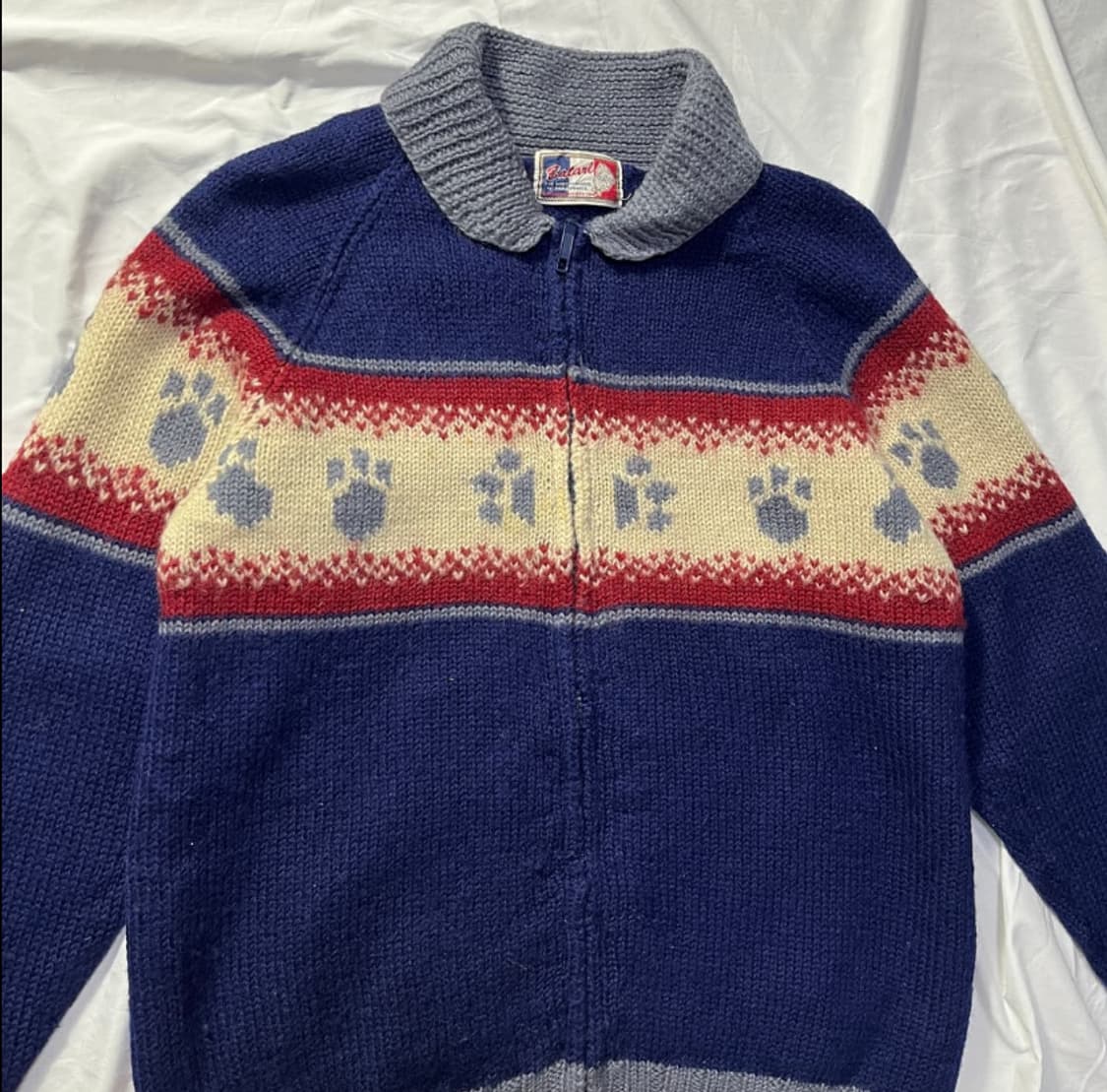 빈티지 코위찬 울 니트 집업 상품이미지1