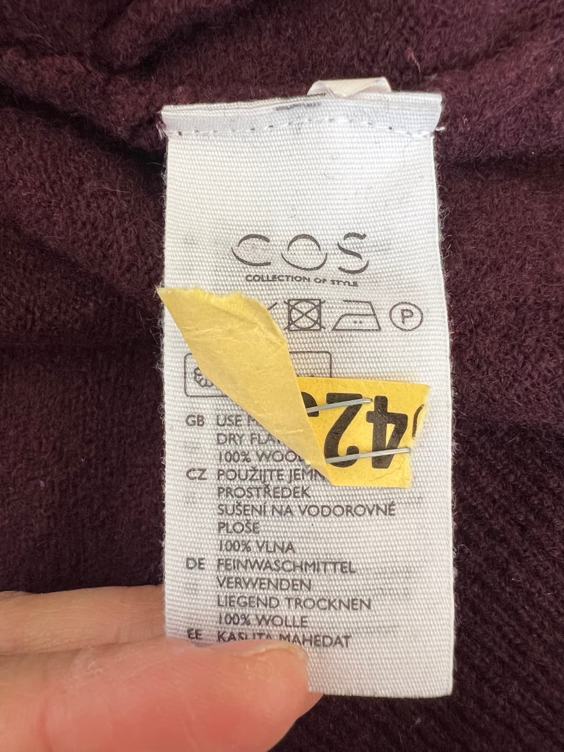 코스 COS 남성 버건디와인 니트집업점퍼  상품이미지6