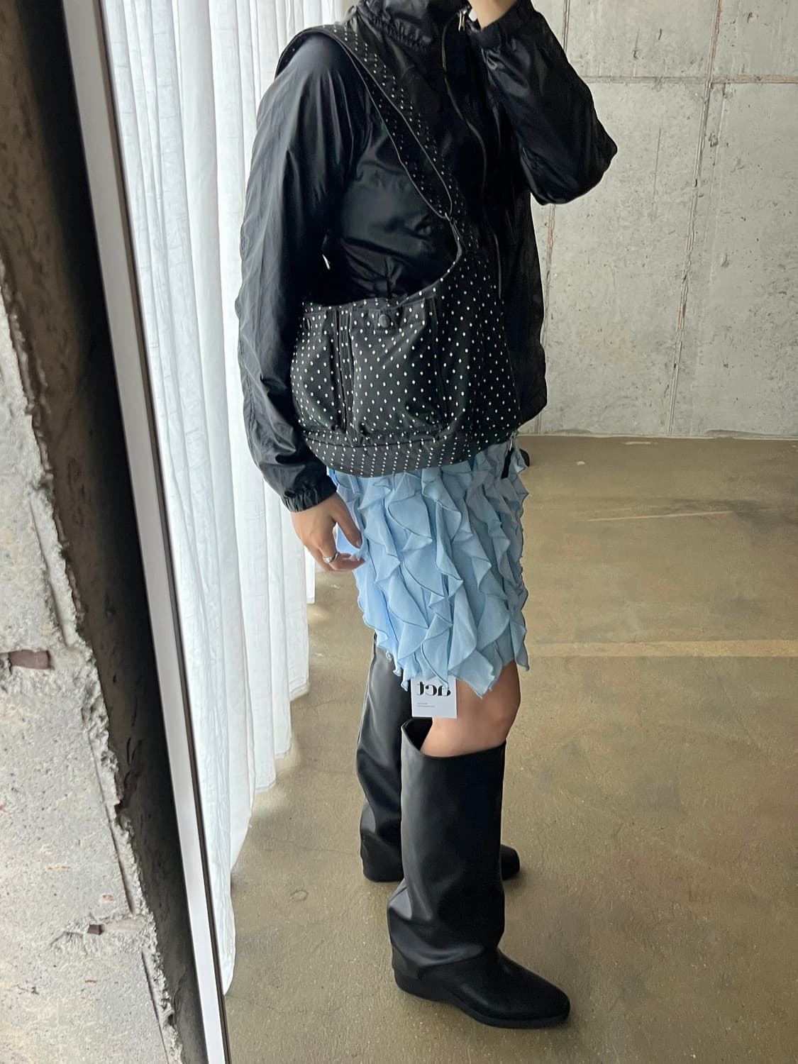 Estnation 러플 스커트 라이트 블루 상품이미지5