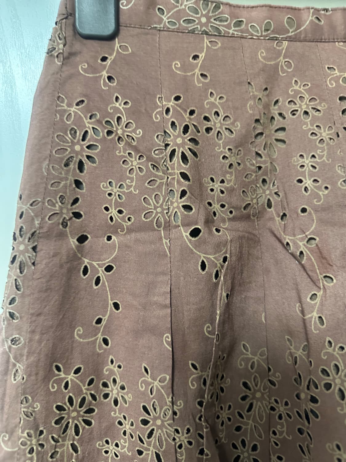 빈티지 펀칭 디테일 브라운 스커트 상품이미지2