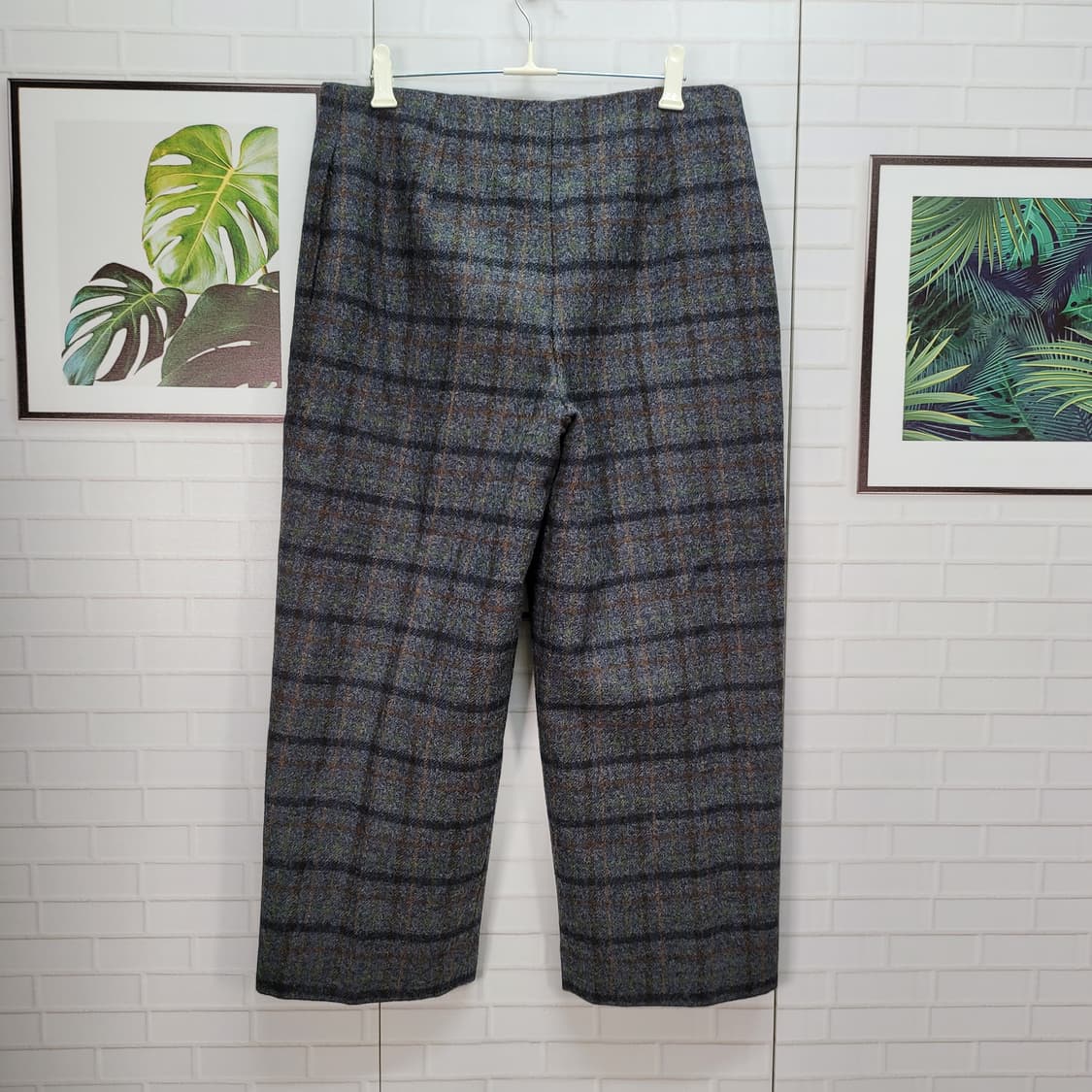 한섬 랑방 컬렉션 체크 와이드 팬츠 바지 30-31사이즈 새상품급 상품이미지4