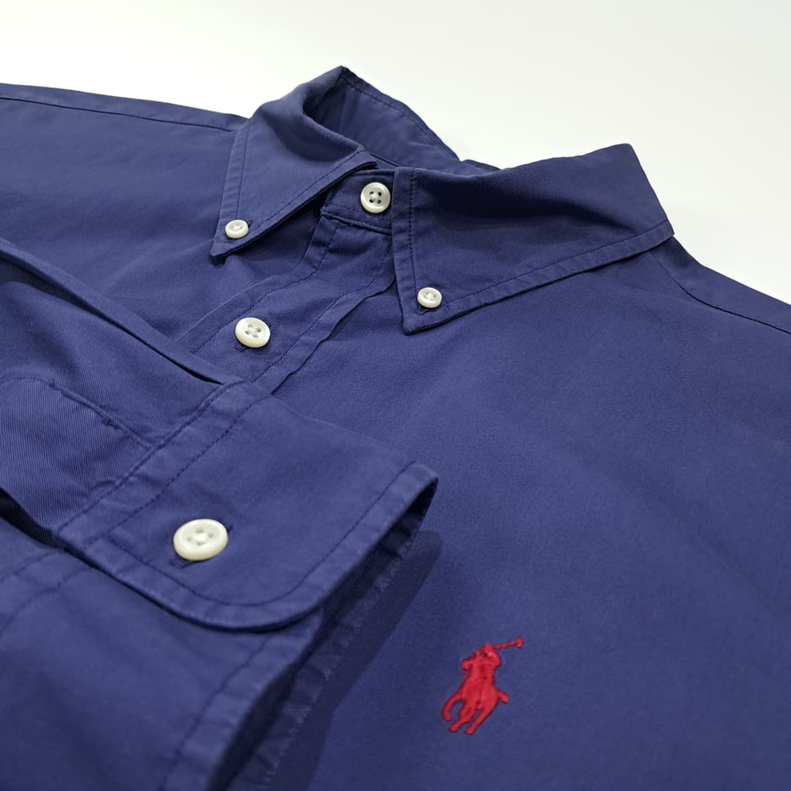 CL296 XL 폴로 코튼 버튼다운 네이비 셔츠 남방 상품이미지4