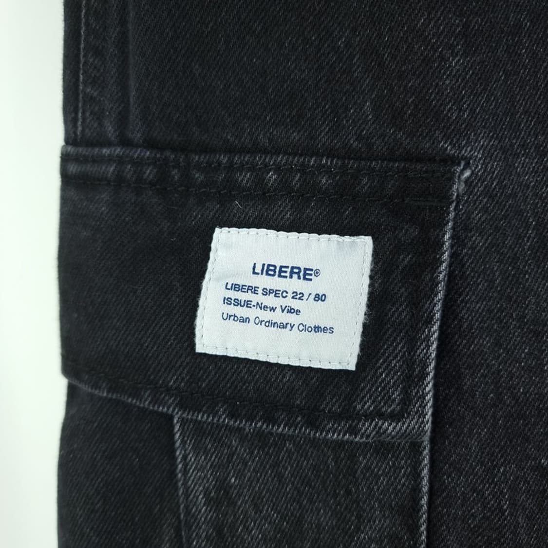 [리베레] 흑청 루즈핏 카고 데님 팬츠 M18676 상품이미지7