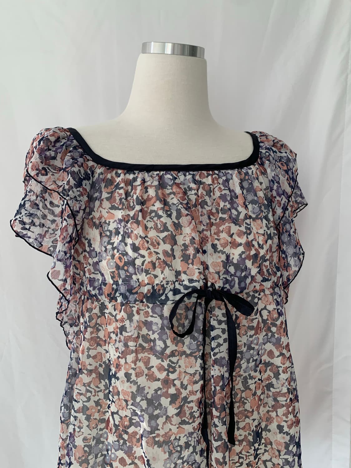 플라워 리본 블라우스 상품이미지2